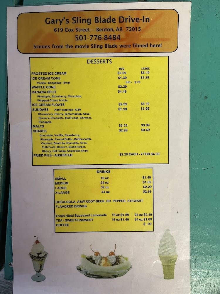 Garry's Slingblade Drive In Menu image 4